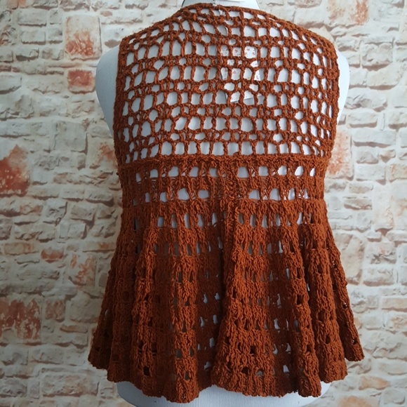 New Free People Macrame V-neck Sweater Tank - Picture 5 of 8